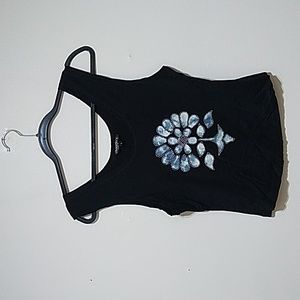 Chaudry KC Sports Tyedye Flower Black Tank Top